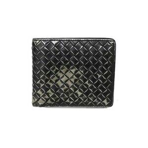 Bottega Veneta Bifold Wallet Intrecciato Patent Black